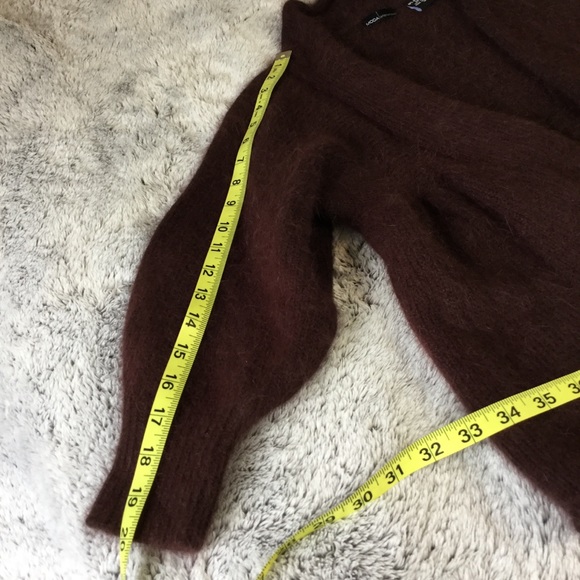 Moda International Angora rabbit fur blend open front Cardigan sweater small - Picture 17 of 17